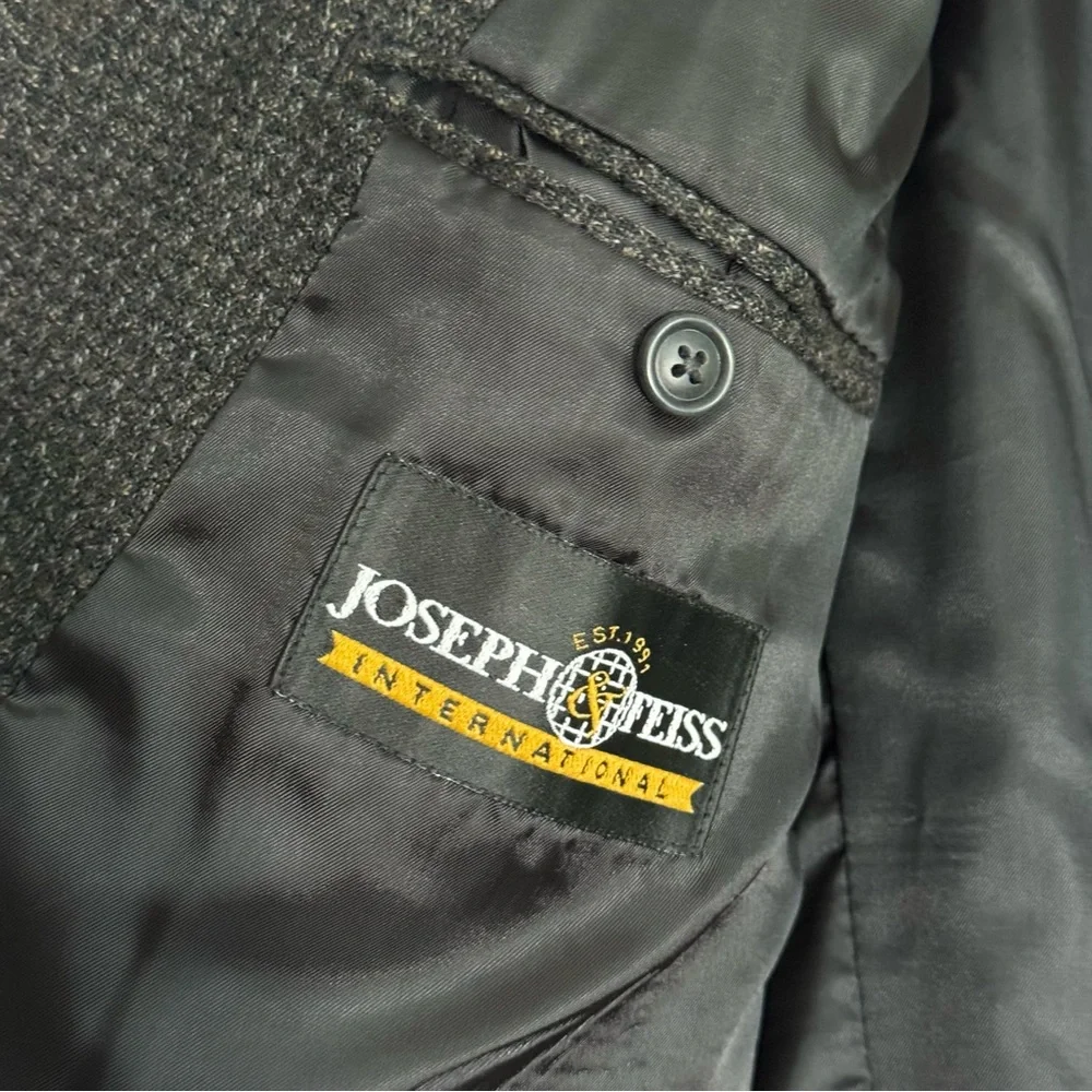Joseph & Feiss Men’s Grey Wool Single Breasted Two Button Blazer Sport‎ Coat 48L